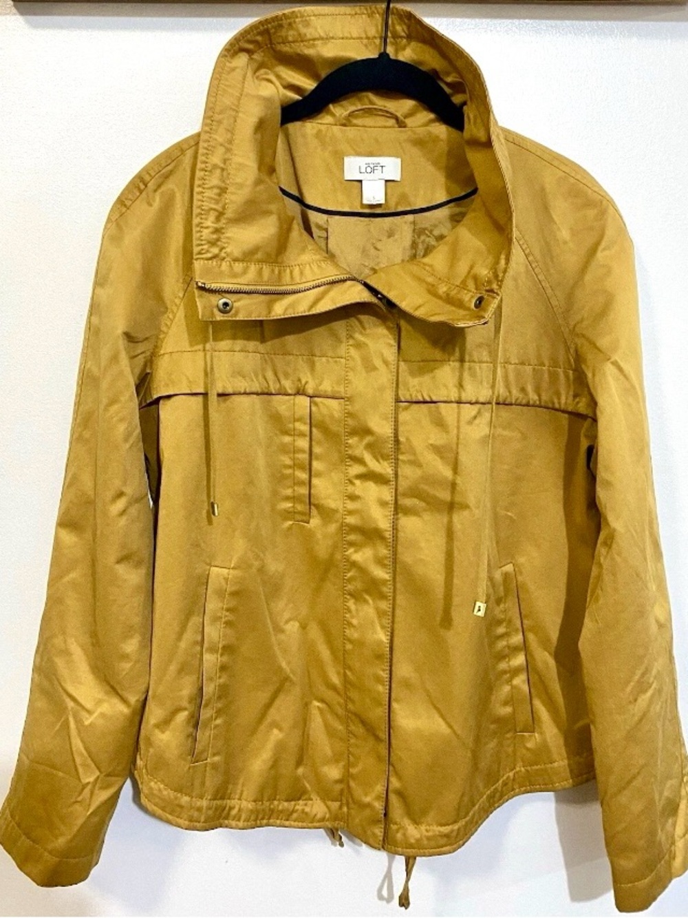 Ann Taylor Loft Lined Gold/ Mustard Yellow Jacket Size Small Drawstring bottom
